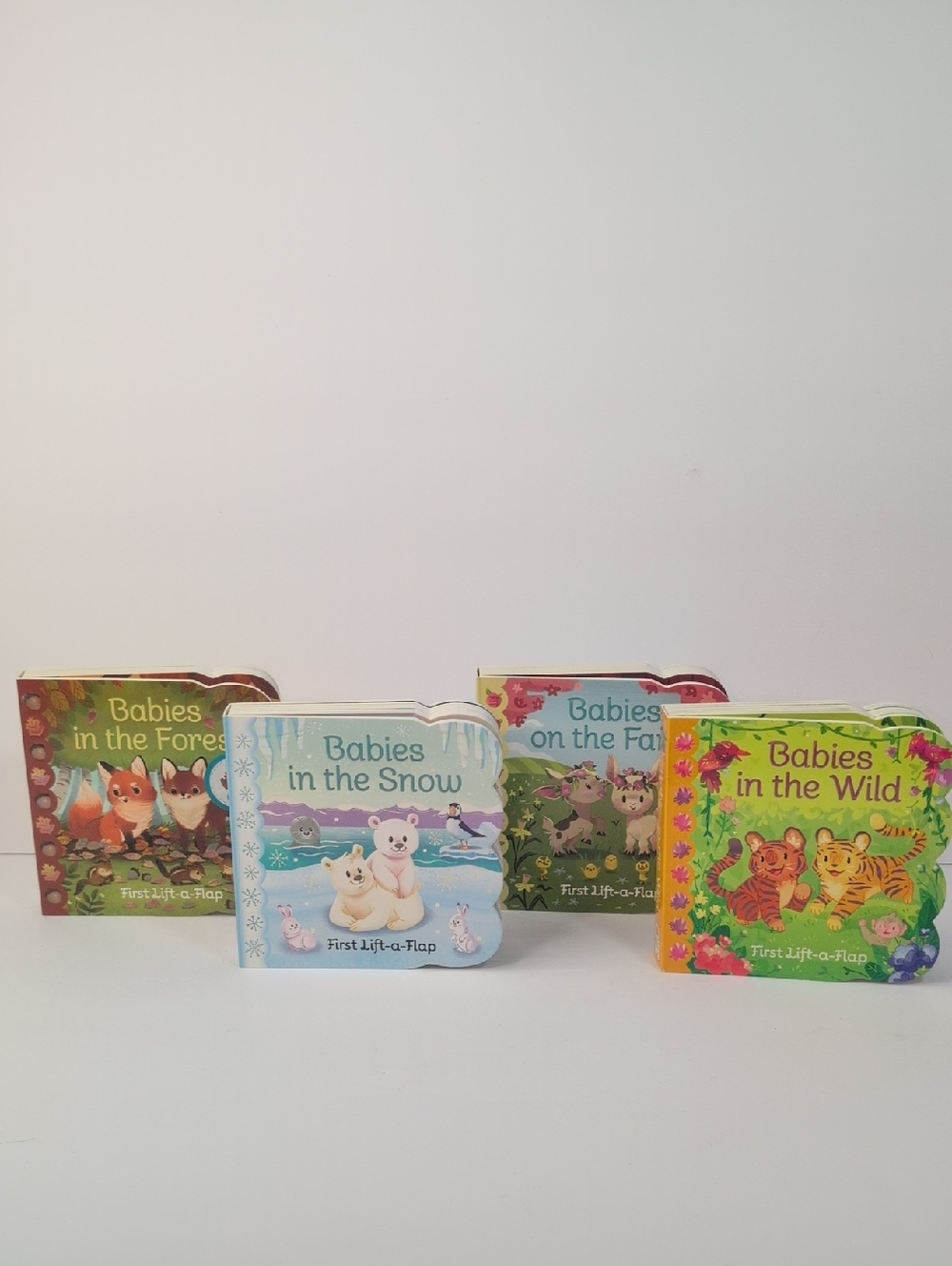 Babies Board Book Set - Forest, Snow, Farm, Wild - Colorful Baby's Books NWT